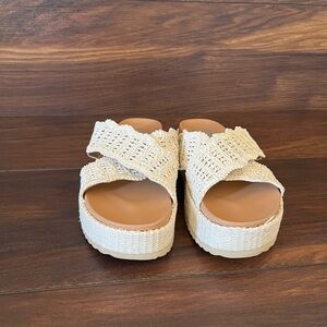Dolce Vita Tan Woven Platform Sandals